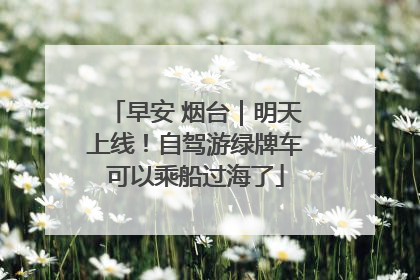 早安 烟台｜明天上线！自驾游绿牌车可以乘船过海了